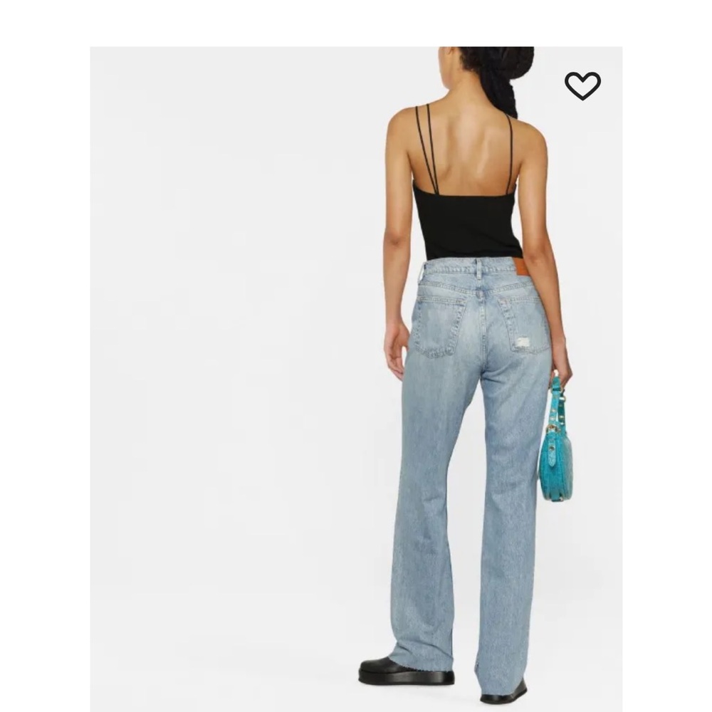 Anine Bing Blue Straight Leg Jeans Relaxed Fit
